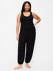 Harem-Leg Pajama Jumpsuit