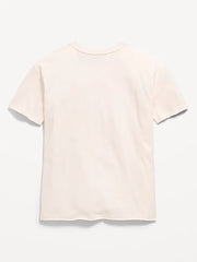Oversized Short-Sleeve Raw-Edge T-Shirt for Girls