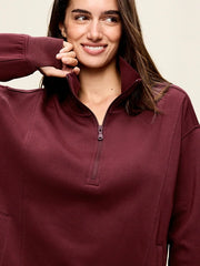 Dynamic Fleece Oversized Textured Tunic Sweatshirt