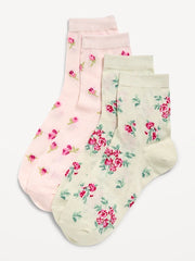 Floral Crew Socks 2-Pack for Women