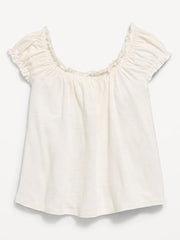 Short-Sleeve Tie-Front Jersey-Knit Top for Girls
