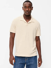 Textured Waffle-Knit Polo