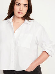 Button-Down Crop Shirt