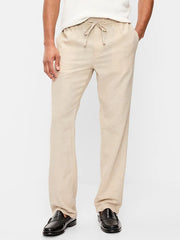 90's Straight-Fit Linen-Blend Pants