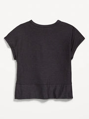 CloudMotion Short-Sleeve Front-Knot T-Shirt for Girls