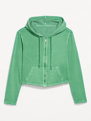 SoComfy Cropped Zip Hoodie Sweatshirt