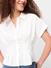 Slim-Waisted Button-Down Shirt