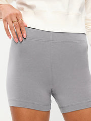 High-Waisted Jersey Biker Shorts -- 4-inch inseam