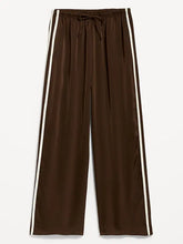 High-Waisted Satin Track Pants