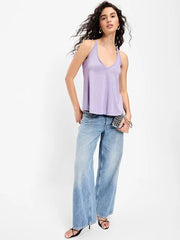 Strappy-Back Shimmer Swing Tank Top