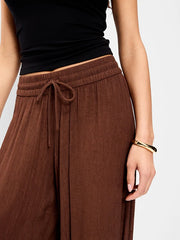 High-Waisted Sheer Crinkle Crepe Harem Pants