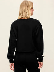 Bounce Fleece Long-Sleeve Twist-Front Top