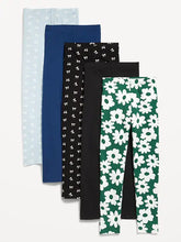 High-Waisted Side Ruched Leggings 5-Pack for Girls
