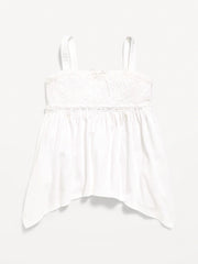 Sleeveless Handkerchief Hem Top for Girls