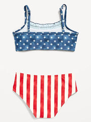 Ruffle-Trim Bikini Swim Set for Girls