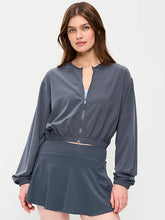 Zip-Front Cropped Tennis Jacket
