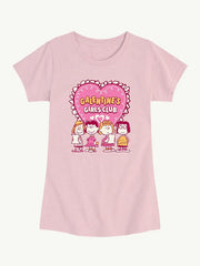 Peanuts Galentines Girls Club Short Sleeve Graphic T-Shirt For Girls