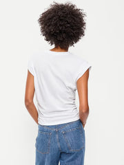 Cap-Sleeve Cinch-Waist Top