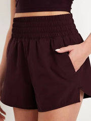 Extra High-Waisted Crinkle Run Shorts -- 3-inch inseam