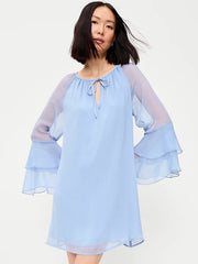 Bell-Sleeve Boho Mini Dress