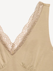Sleeveless Lace-Trim V-Neck Top