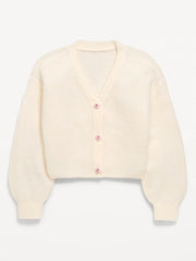 Button-Front Cardigan Sweater for Girls