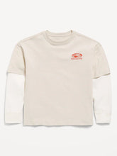 Oversized Long-Sleeve 2-In-1 Graphic T-Shirt for Boys