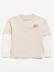 Oversized Long-Sleeve 2-In-1 Graphic T-Shirt for Boys
