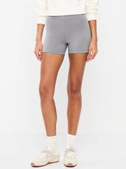 High-Waisted Jersey Biker Shorts -- 4-inch inseam