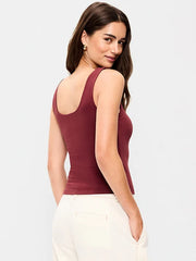 Hug Double-Layer Scoop-Neck Tank Top