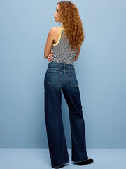 Mid-Rise Twisted-Seam Flare Jeans