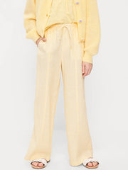 Striped Linen-Blend Wide-Leg Pants for Girls