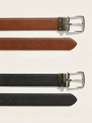 Faux-Leather Reversible Belt