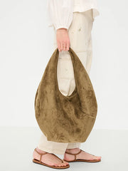 Oversized Faux-Suede Hobo Bag