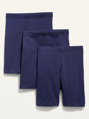 Long Jersey Biker Shorts 3-Pack For Girls