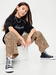 High-Waisted Pull-On Baggy Wide-Leg Jeans for Girls