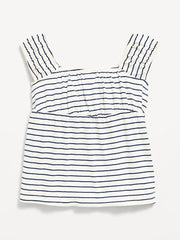 Printed Short-Sleeve Scallop-Trim Top for Girls