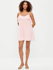 Ruffle-Front Flounce Mini Dress