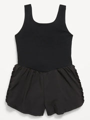 PowerChill Sleeveless Ruffle-Trim Romper for Girls