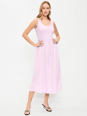 Fit & Flare Lightweight Smocked-Bodice Midi Dress