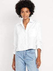 Button-Down Crop Shirt