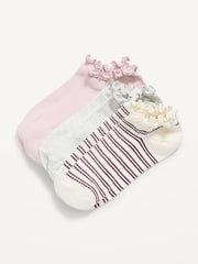 Lettuce-Edge Ankle Socks 3-Pack for Women