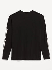 Loose Rotation Long-Sleeve Graphic T-Shirt