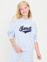 Oversized Graphic Tunic Sweatshirt for Girls
