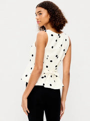 Button-Down Linen Blend Top