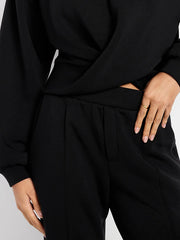 Bounce Fleece Twist-Front Sweatshirt