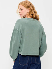 SoComfy Oversized Puff-Sleeve Cropped Sweatshirt
