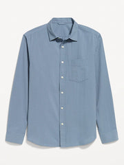 Long-Sleeve Seersucker Pocket Shirt