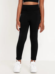 Fitted High-Waisted 7/8-Length Seamless Performance Leggings for Girls