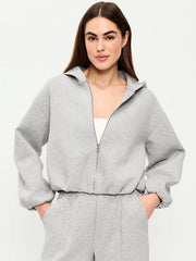 Bounce Fleece Bubble-Hem Hoodie Sweatshirt